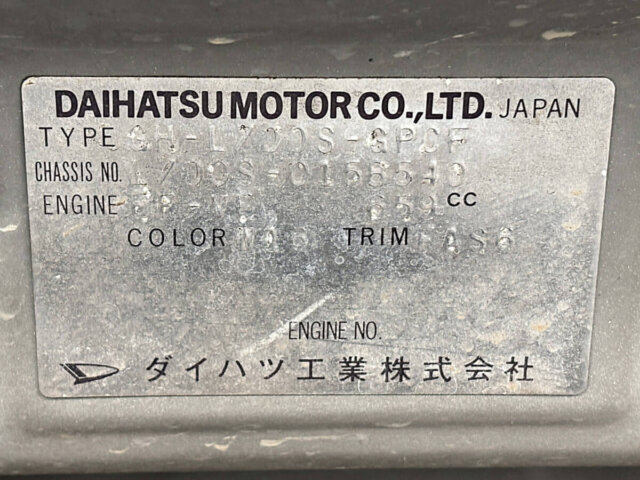 2000 DAIHATSU MIRA GINO