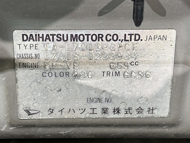 2001 DAIHATSU MIRA GINO
